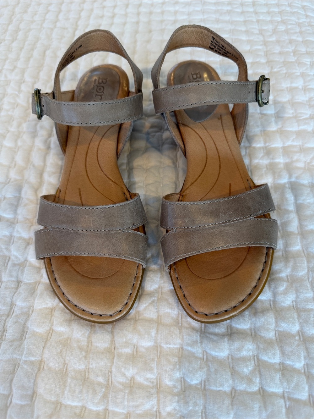 Born Neutral Taupe Strappy Leather Sandals